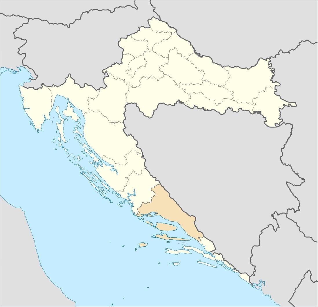 карта далмация Хорватия