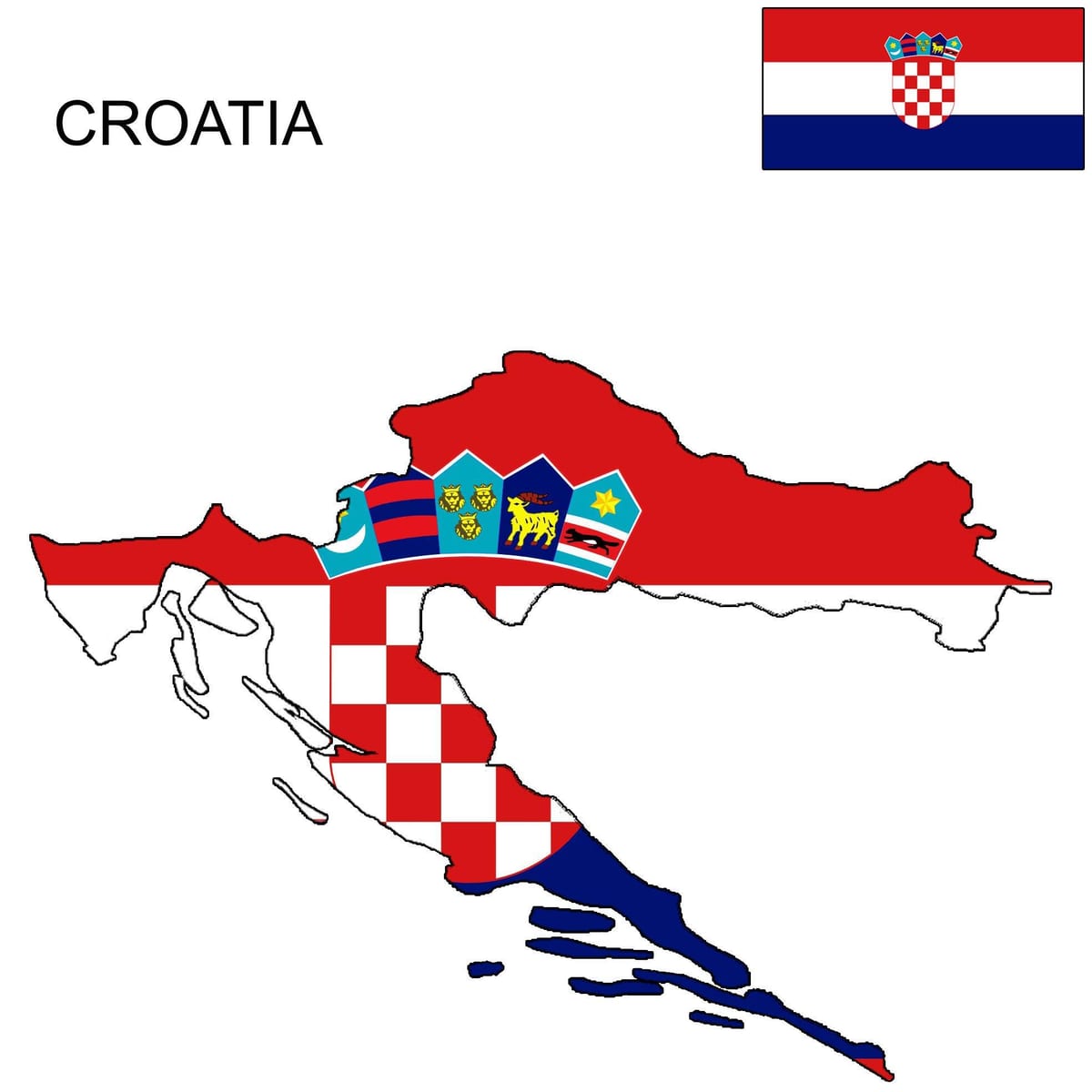 флаг Хорватии на карте 