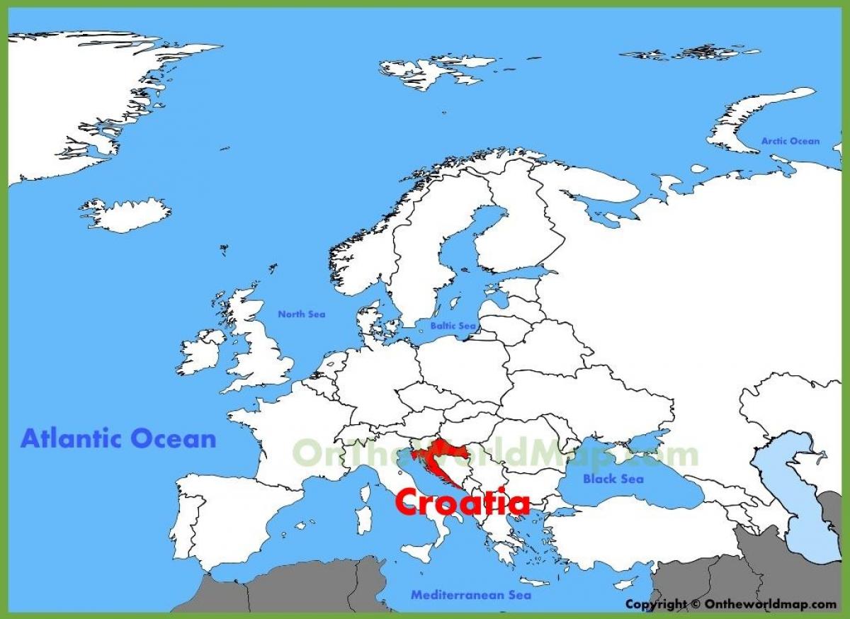 расположение Хорватии на карте мира