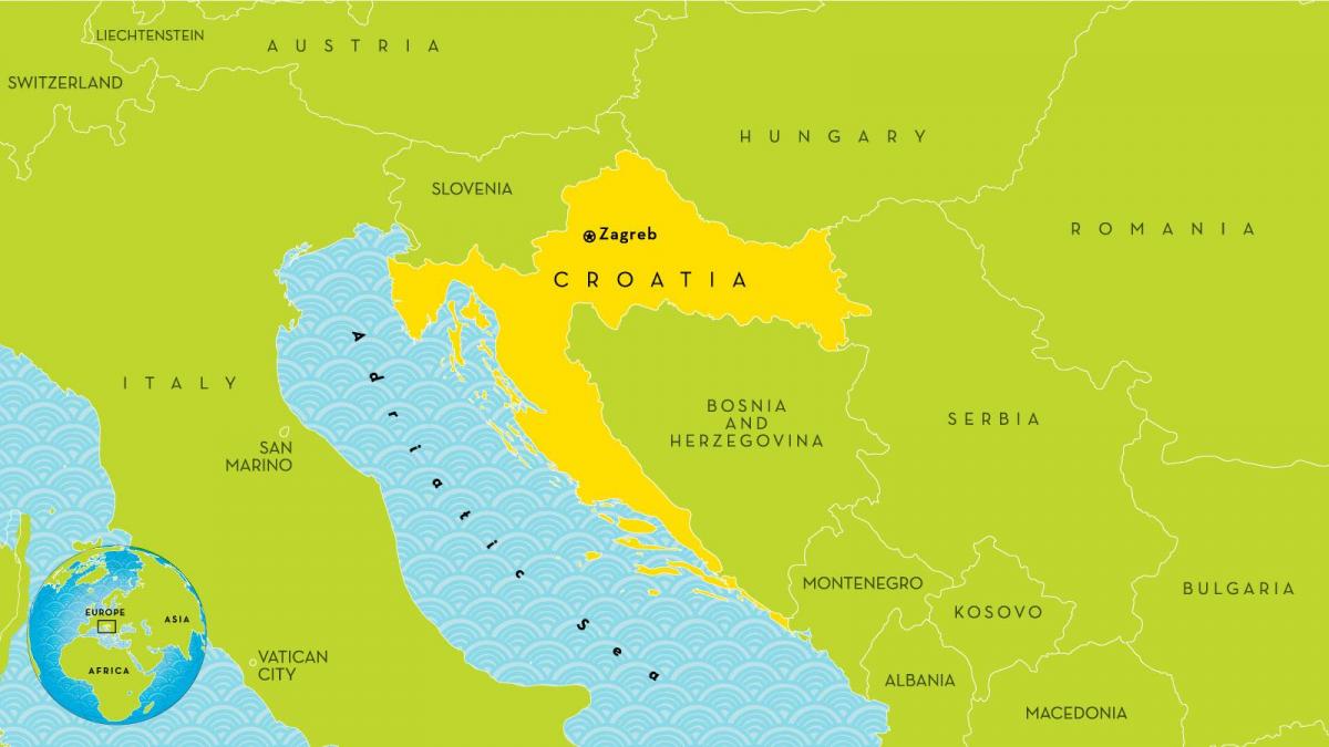 карта Хорватии и окрестностях