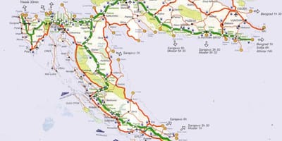 Карта Хорватии поездку