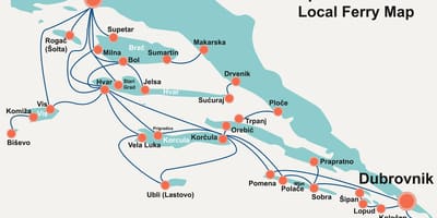Карта хорватского побережья