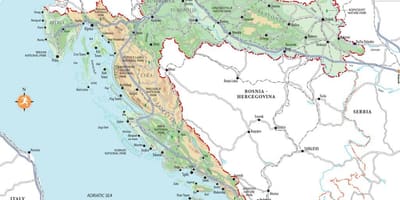 Зрче пляж Хорватии на карте