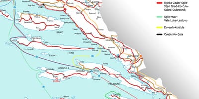 Карта Хорватии на пароме