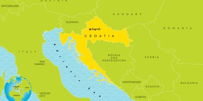 Карта стран ближнего Хорватия