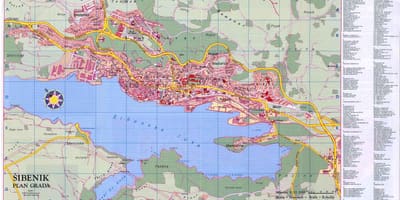 Карта шибеник Хорватия