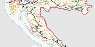 Хорватские автобаны карте