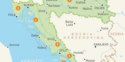 Карта Хорватии и острова